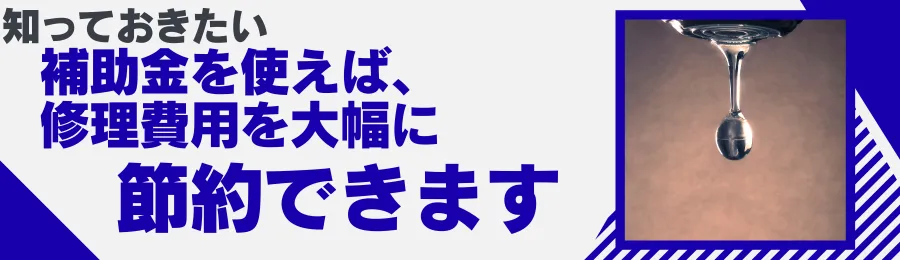 知っておきたい　補助金を使えば、修理費用を大幅に節約できます