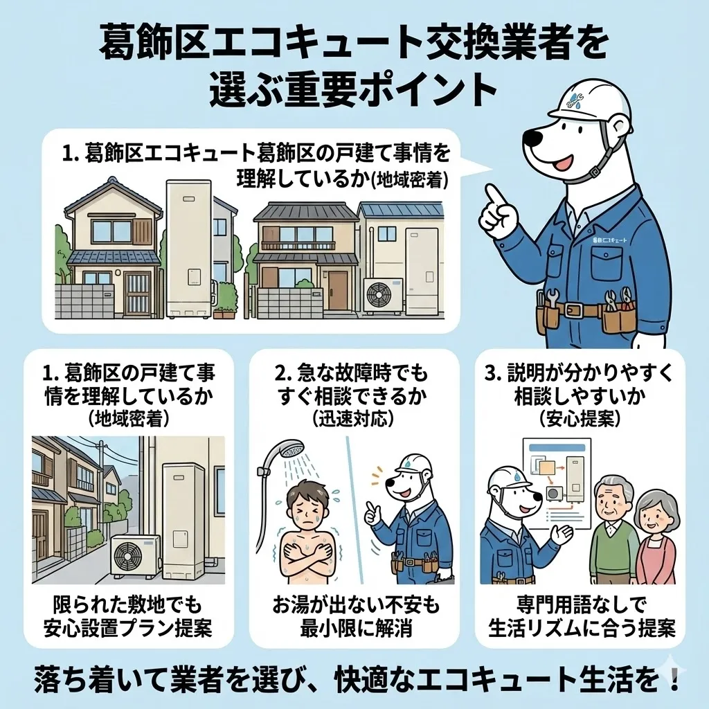 葛飾区でエコキュート交換業者を選ぶときに知っておきたい重要ポイント