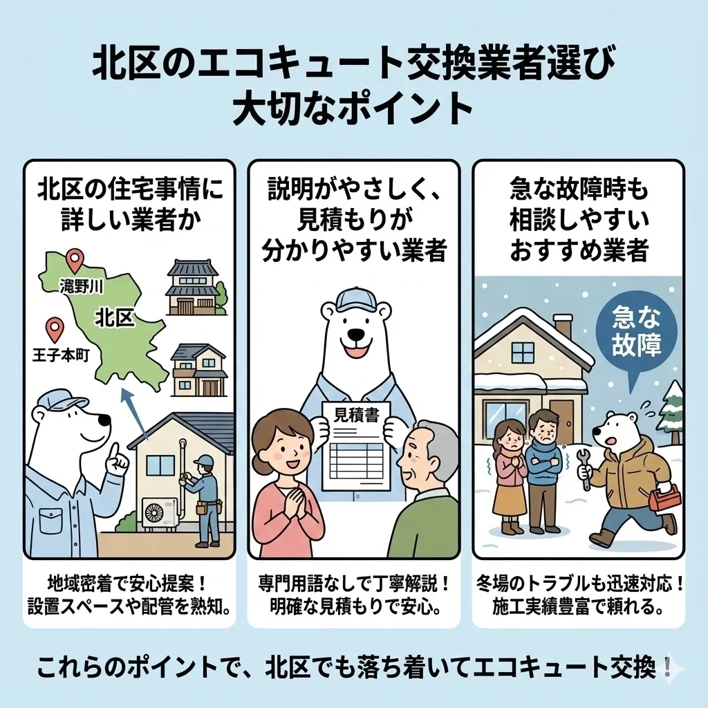 北区でエコキュート交換業者を選ぶための大切なポイント