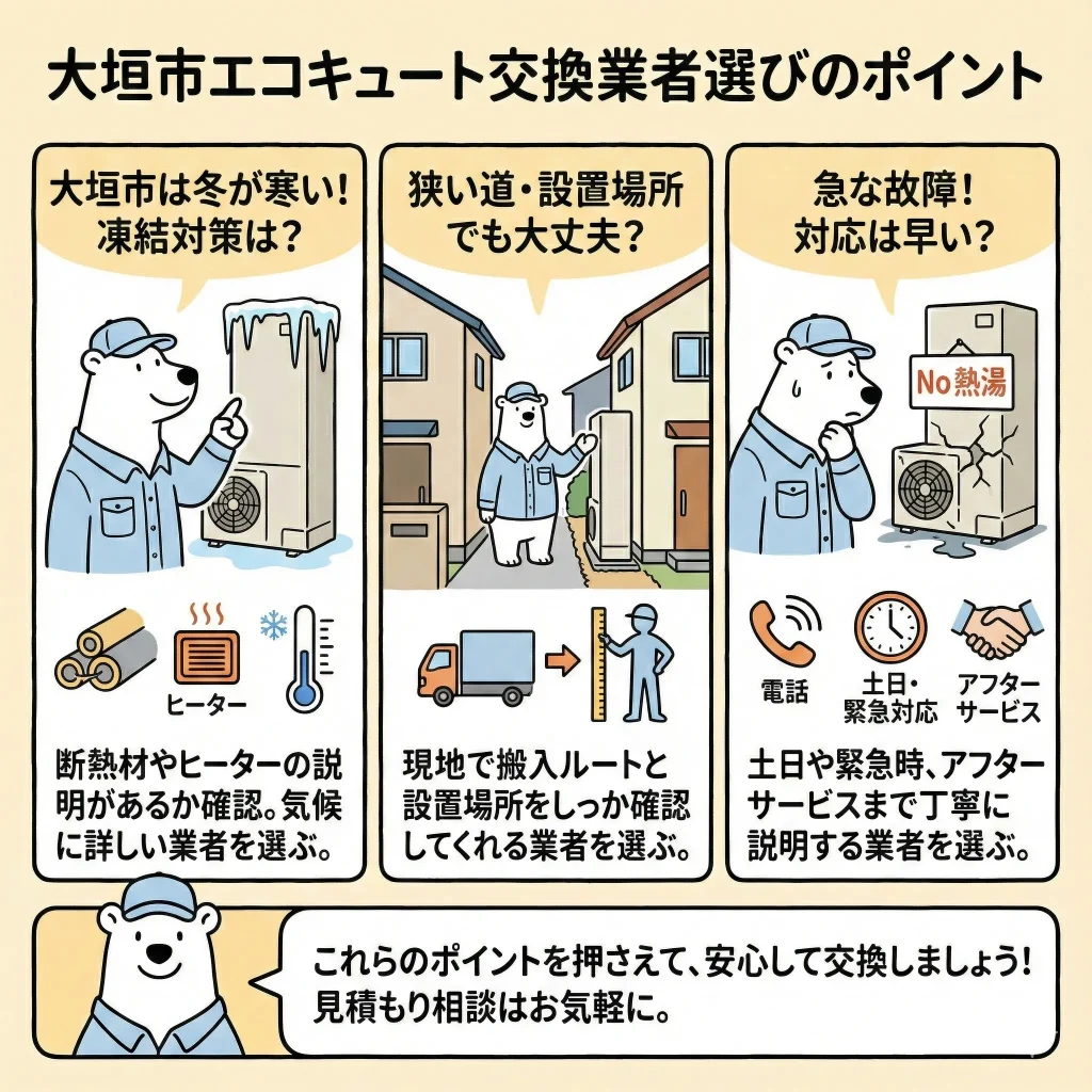 大垣市でエコキュート交換業者を選ぶなら？失敗しないためのおすすめチェックポイント