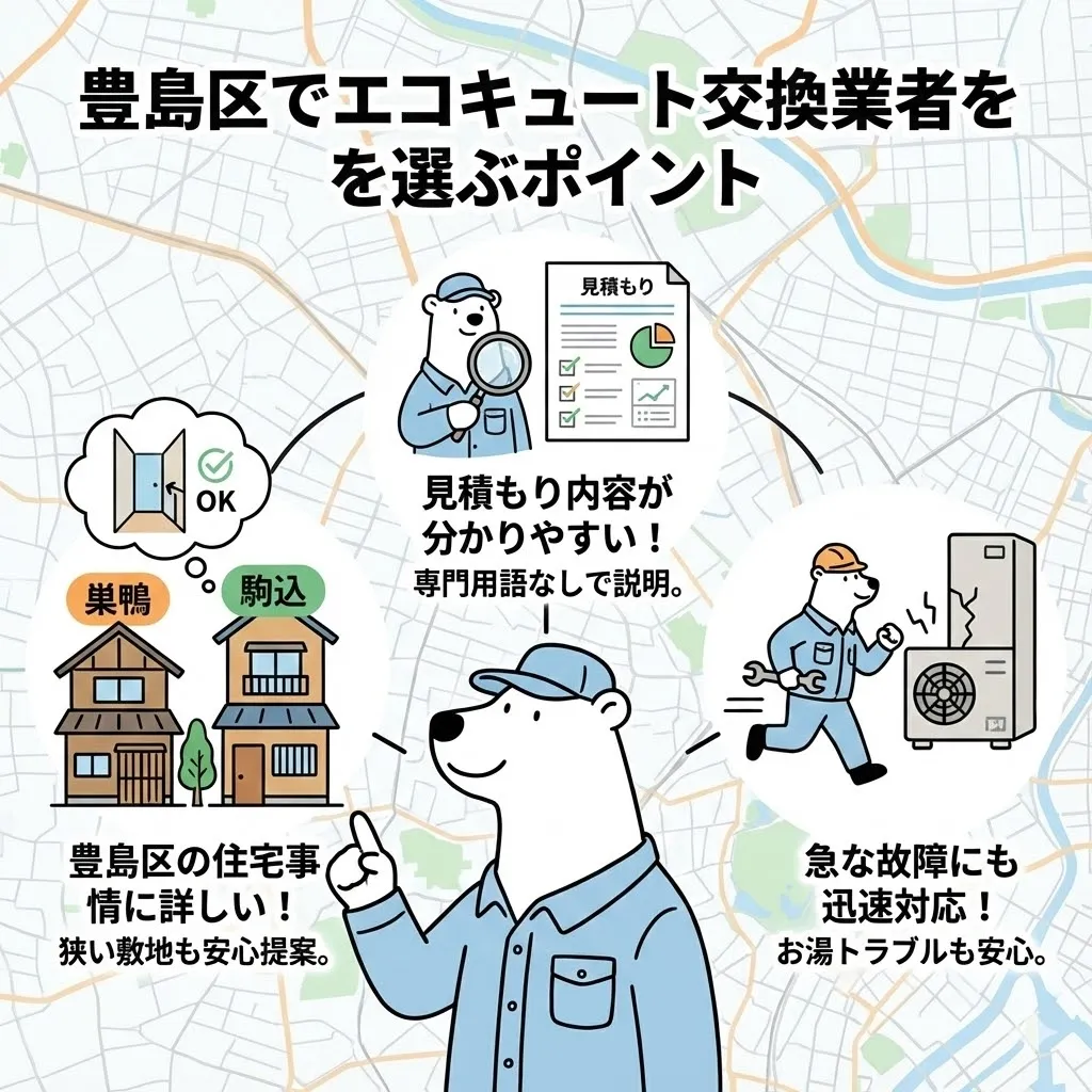 豊島区でエコキュート交換業者を選ぶときに知っておきたい大切なポイント