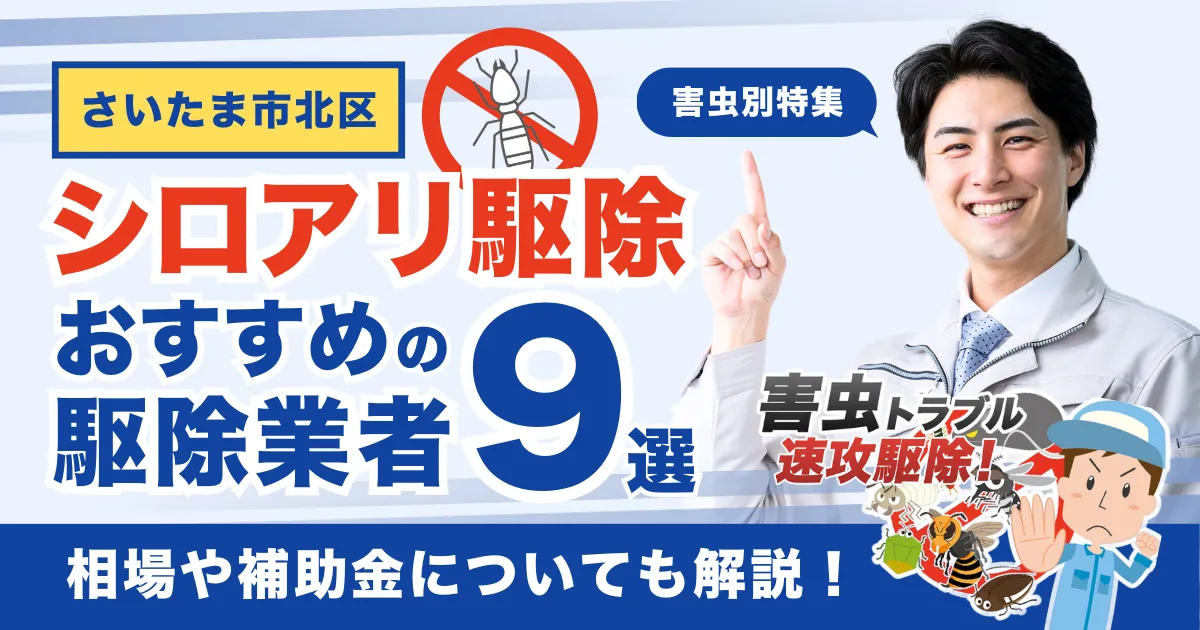 さいたま市北区のシロアリ駆除業者おすすめ9選！相場や補助金についても解説！