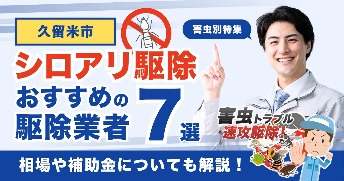 久留米市のシロアリ駆除業者おすすめ7選！相場や補助金についても解説！