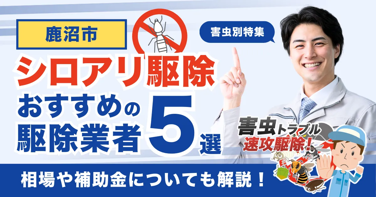 鹿沼市のシロアリ駆除業者おすすめ5選！相場や補助金についても解説！