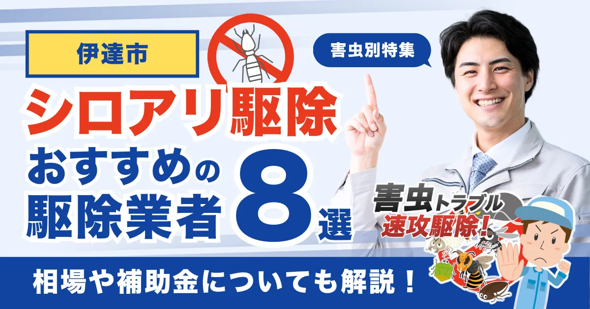 伊達市のシロアリ駆除業者おすすめ8選！相場や補助金についても解説！