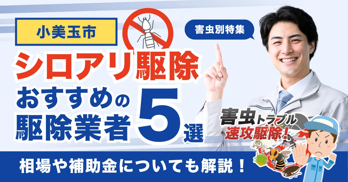 【2025年1月最新】小美玉市のシロアリ駆除業者おすすめ5選！相場や補助金についても解説！