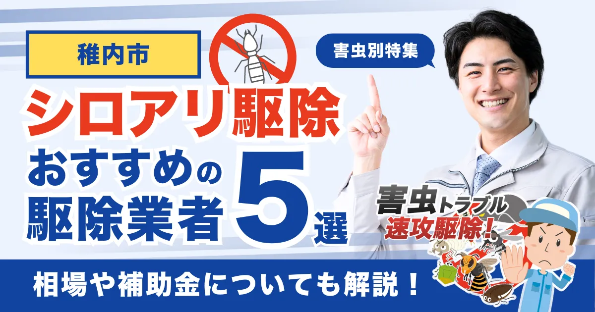 稚内市のシロアリ駆除業者おすすめ5選！相場や補助金についても解説！