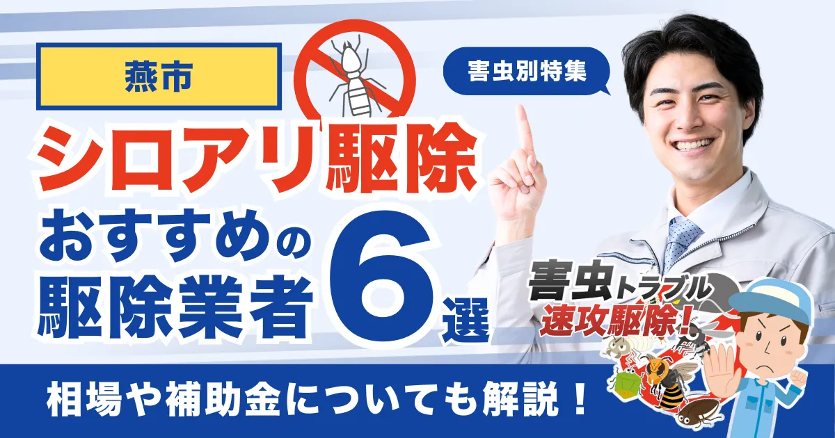 燕市のシロアリ駆除業者おすすめ6選！相場や補助金についても解説！